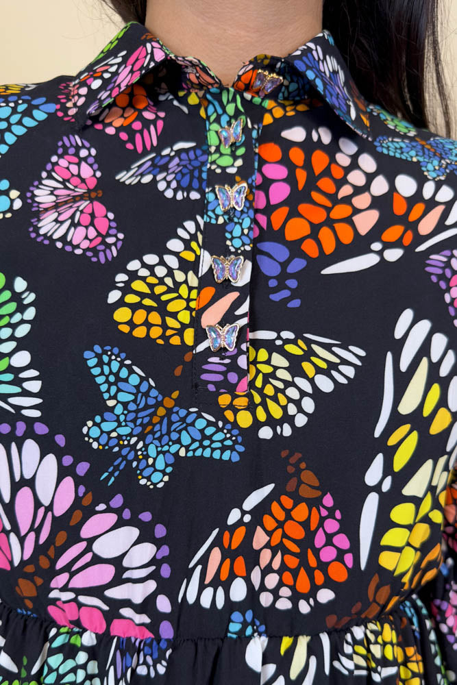 Butterflies Night langes Kleid