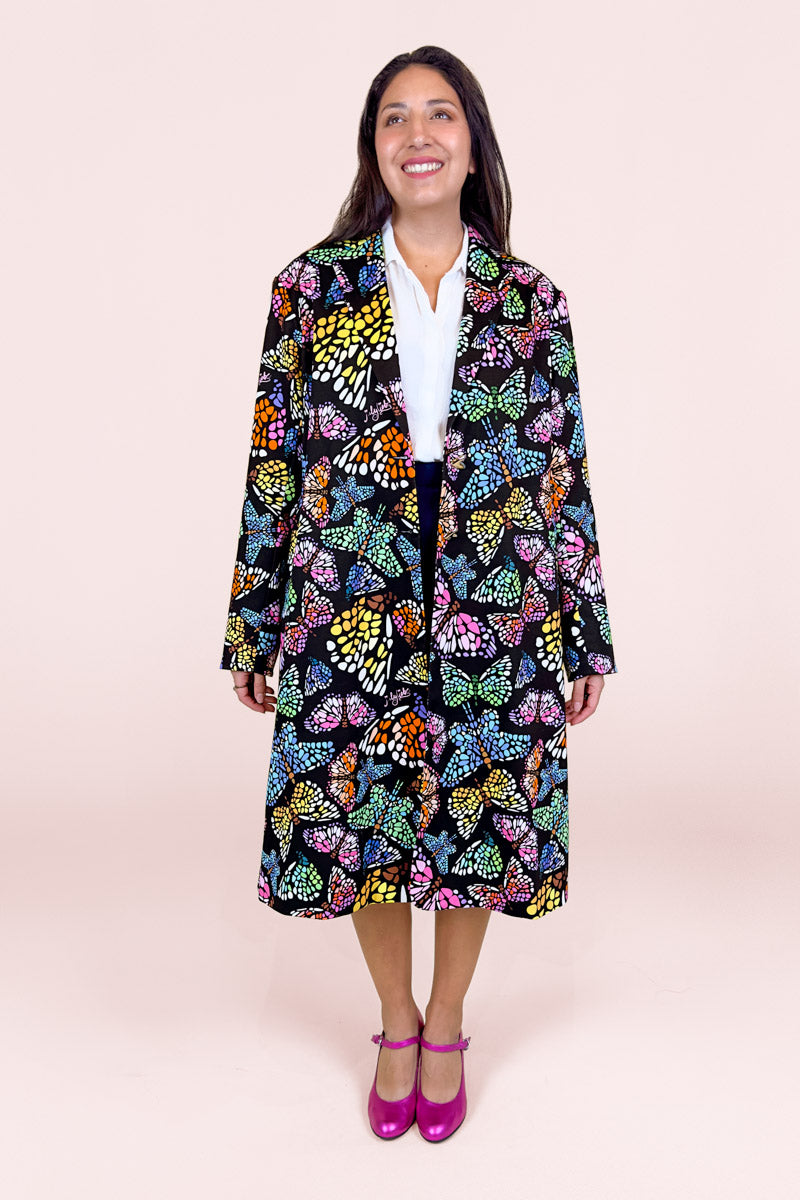 Butterflies Night Midi Coat