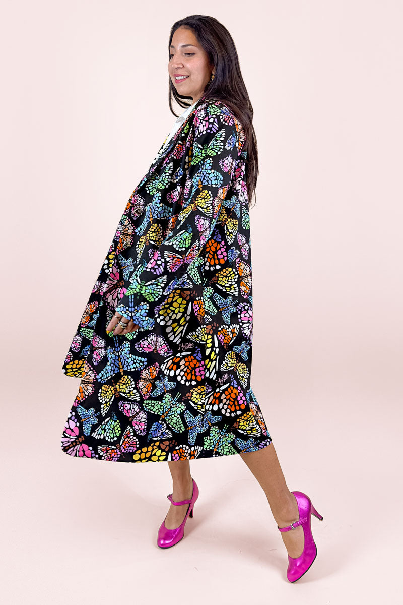 Butterflies Night Midi Coat