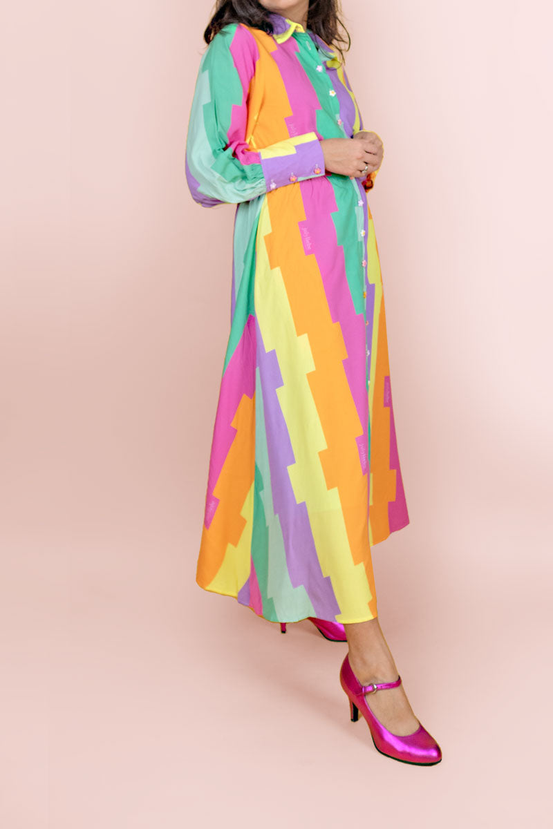 Sample Colorful Stripes Dress #1194 (L)