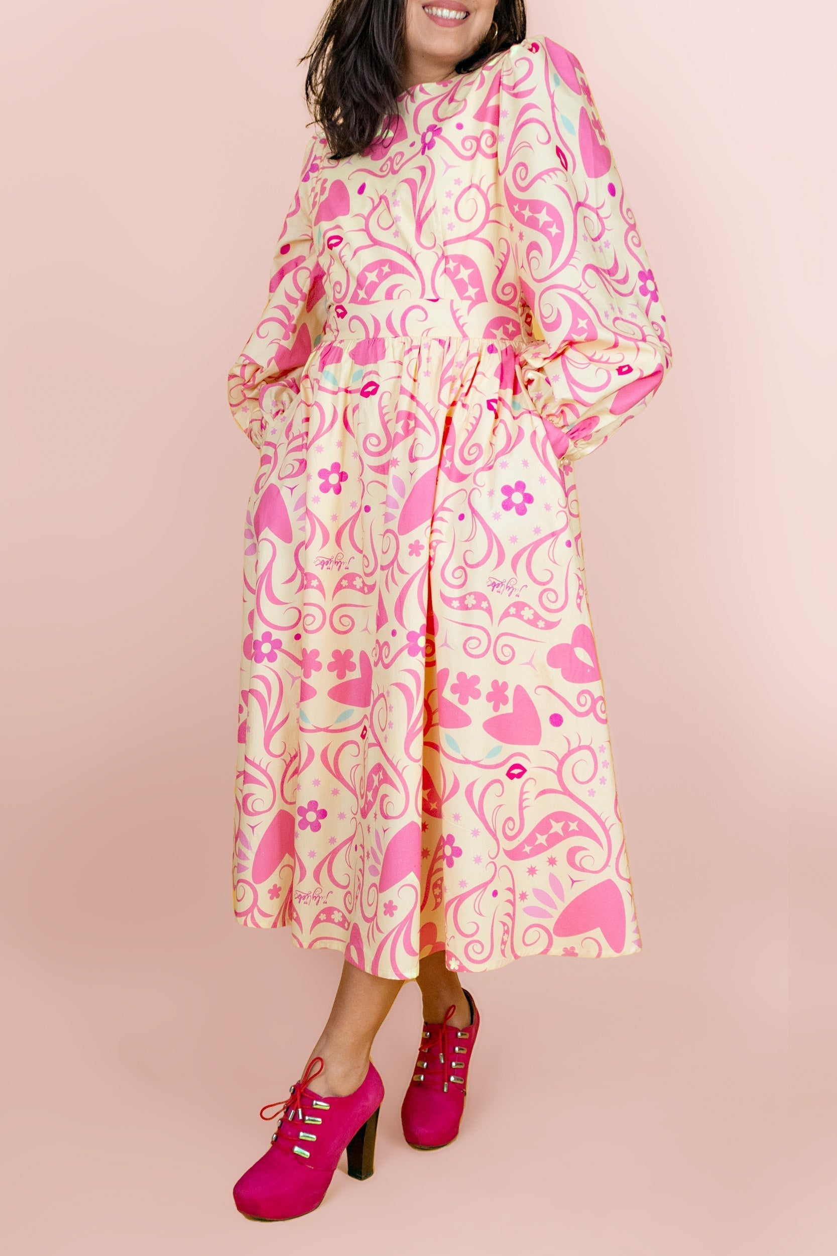 Sample Happy Baroque Midi Dress #1096 (M)