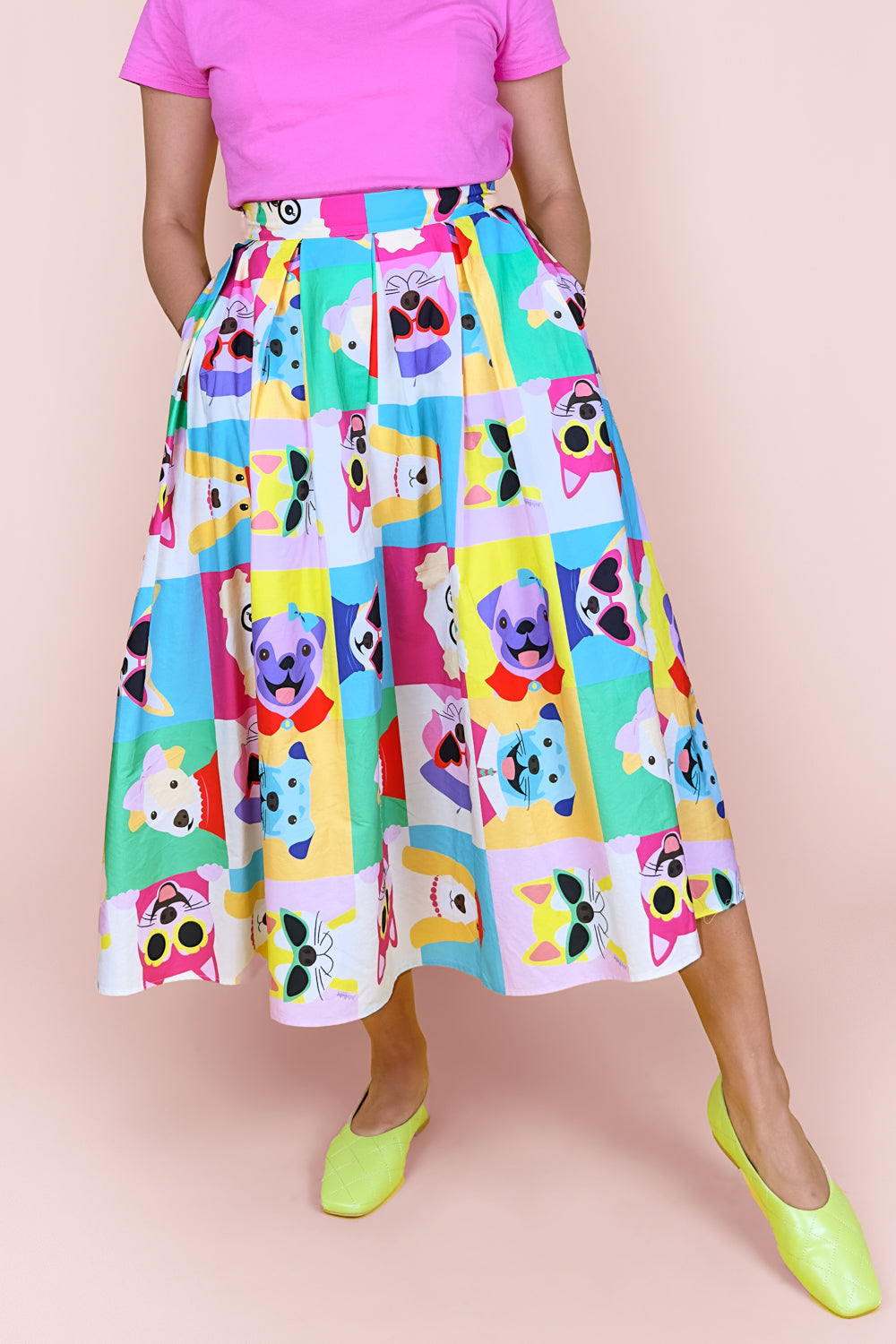 Sample Pop Dogs Midi Skirt #3011 (3XL)