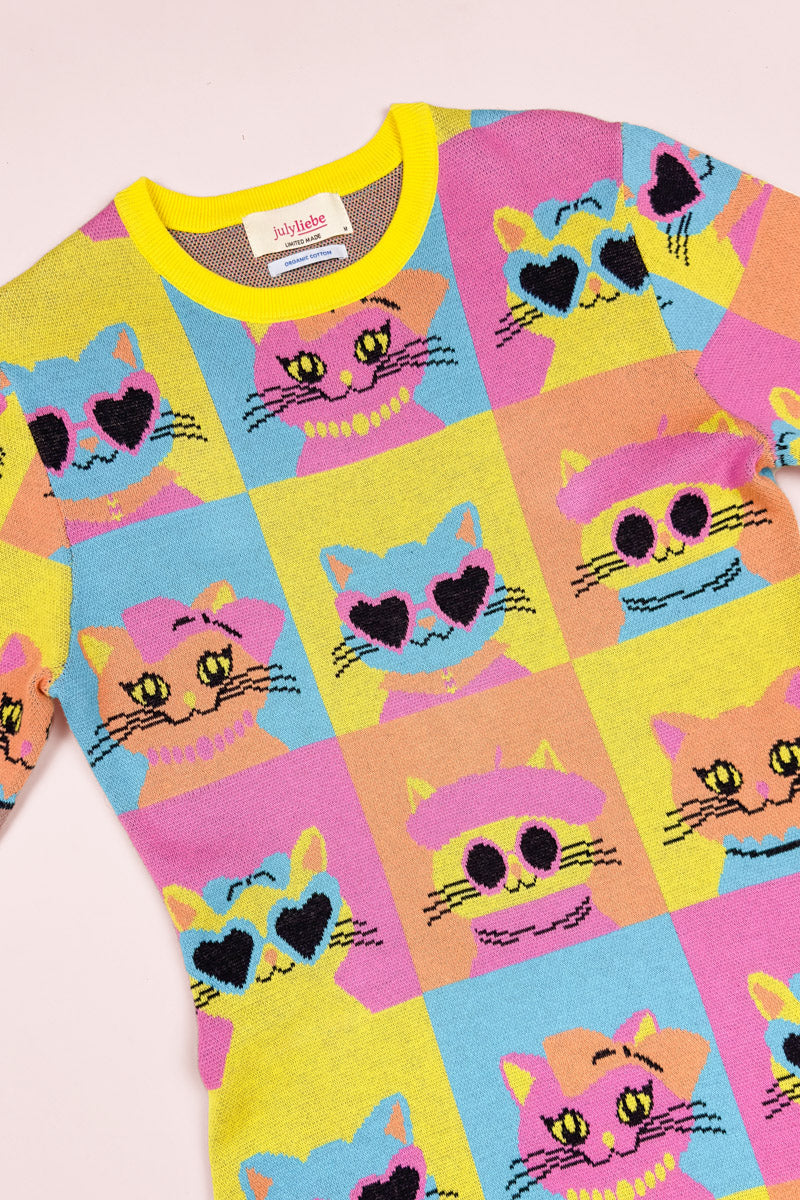 Vestido de punto Pop Cats