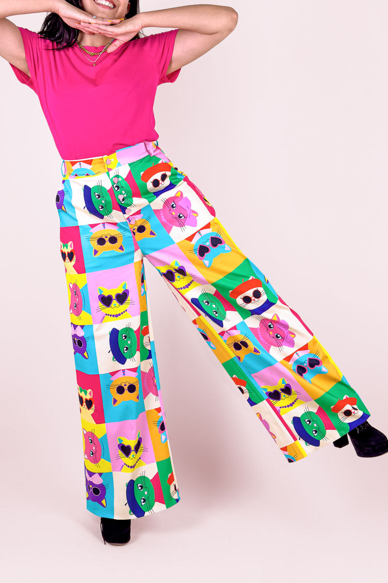 Sample Pop Cats Wide Pants #2287 (2XL)