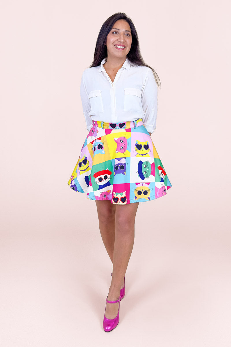 Pop Cats Short Skirt