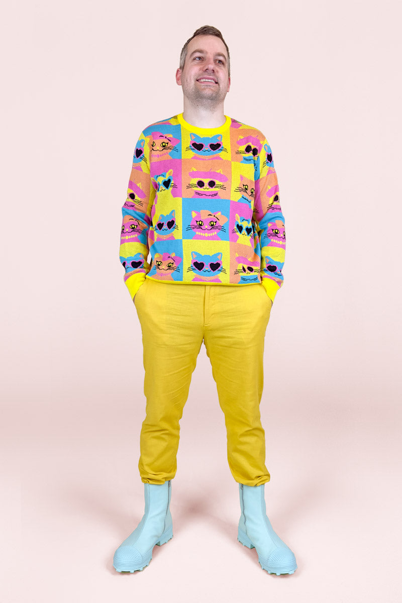 Pop Cats Knit Sweater