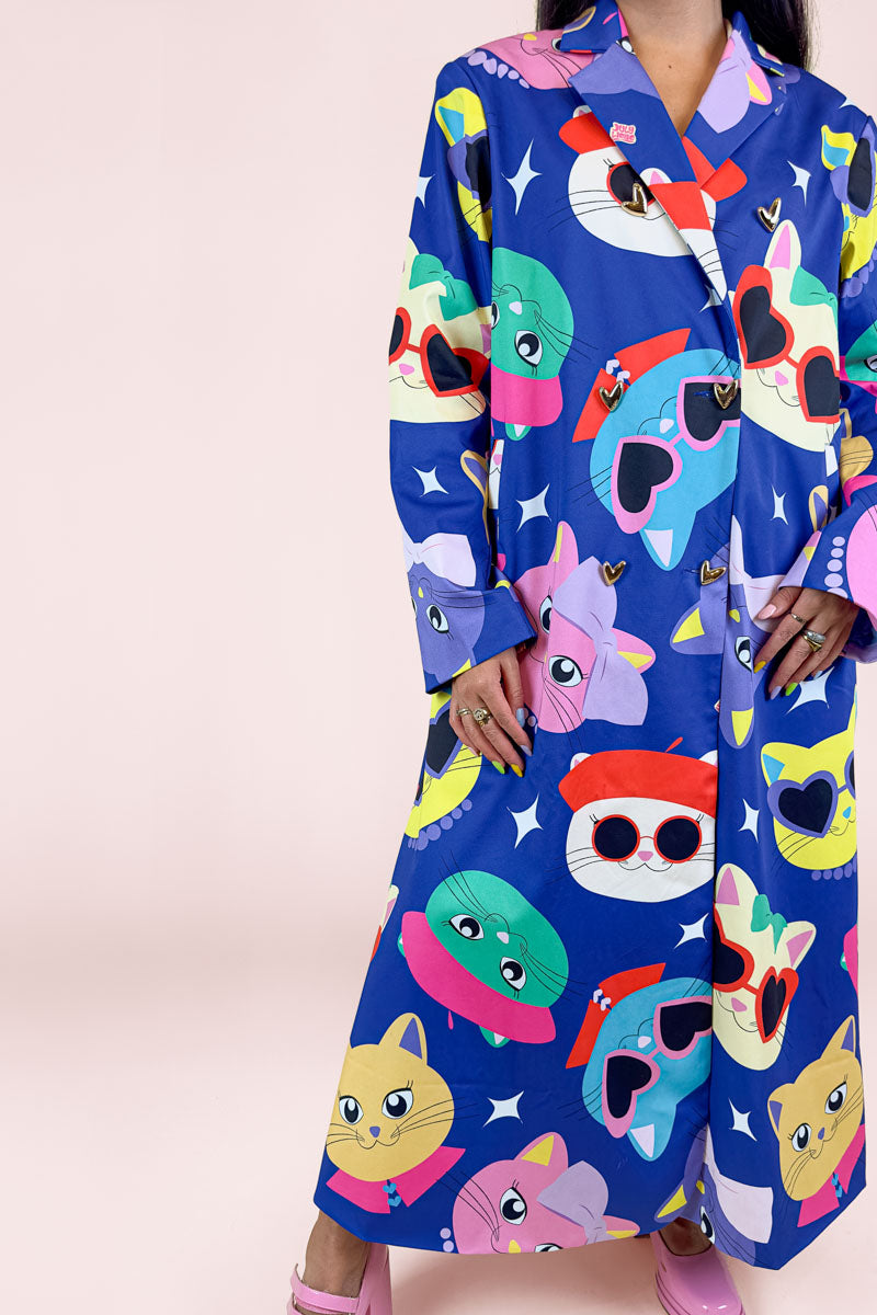 Pop Cats Universe Maxi Crossed Coat