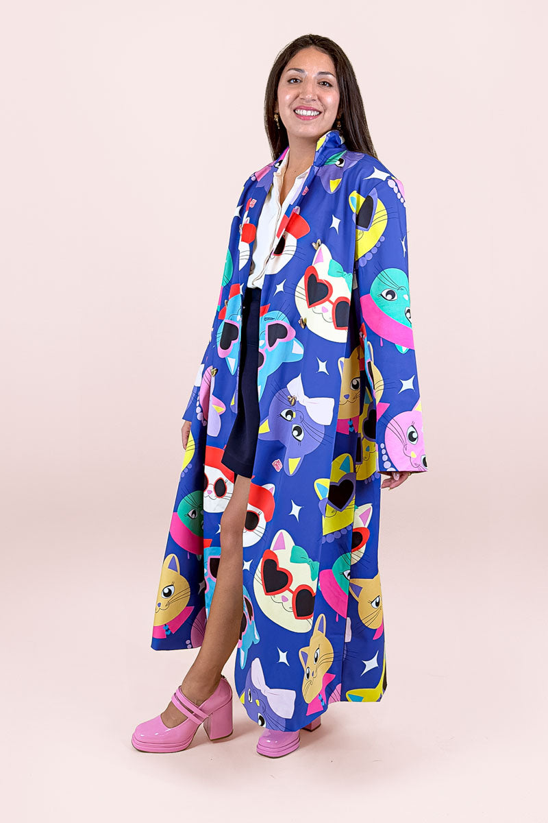 Pop Cats Universe Maxi Crossed Coat