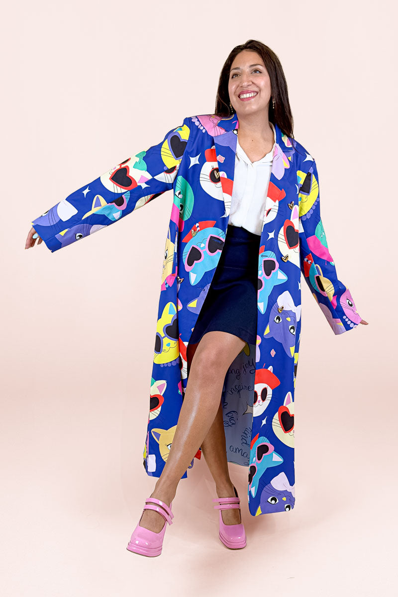 Pop Cats Universe Maxi Crossed Coat