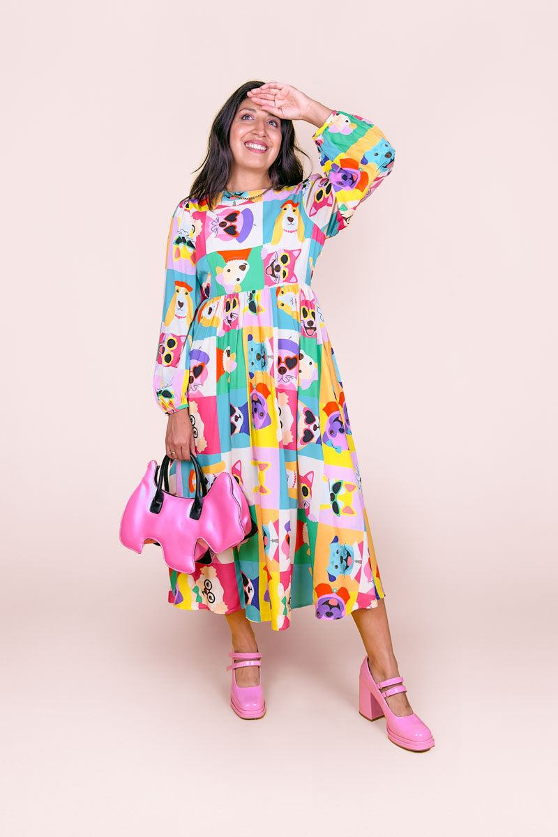 Sample Pop Dogs Midi Dress #2798 (2XL)