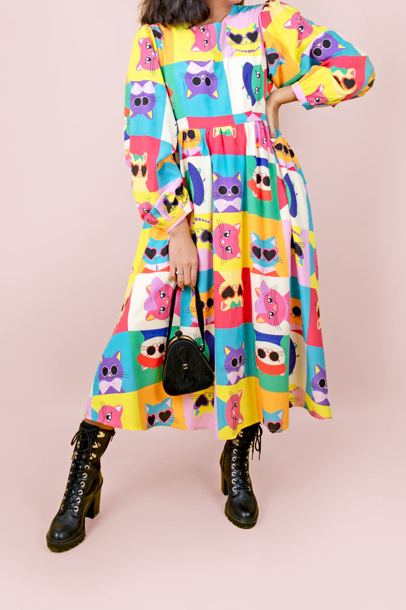 Sample Pop Cats Midi Dress #2222 (3XL)