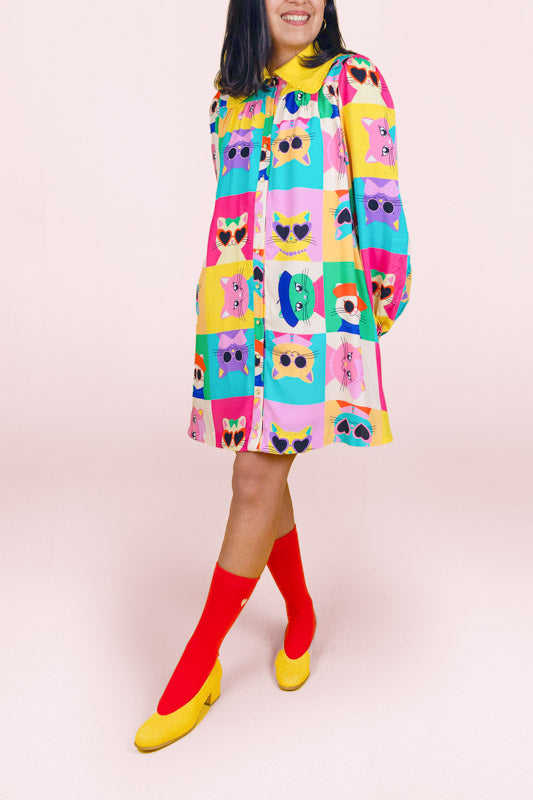 Sample Pop Cats Loose Dress #2719 (3XL)