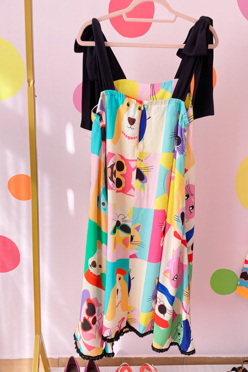 Sample Pop Cats & Dogs Midi Dress #1650 (L)